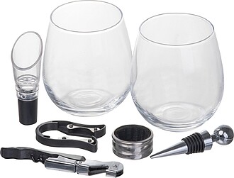 Wine set in box, beige