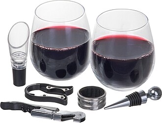 Wine set in box, beige