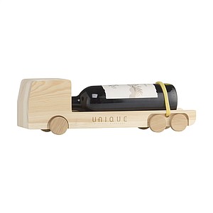 Wine wooden gift box as a truck