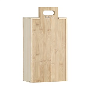 Wine wooden gift box for 2 bottles od wine with cutting board
