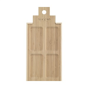Wine wooden gift box with large tapas board