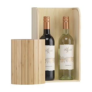 Wine wooden gift box with roll-up lid