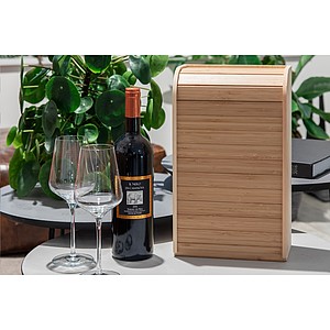 Wine wooden gift box with roll-up lid