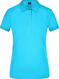 Womens elastic pique polo James Nicholson, turquise, XL