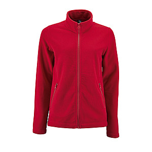 WOMENS PLAIN FLEECE JACKET NORMAN WOMEN, RED, XXL