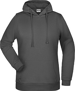 Womens sweatshirt with hoodie James Nicholson, anthracite, XXL