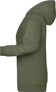 Womens sweatshirt with hoodie James Nicholson, dark khaki green, M