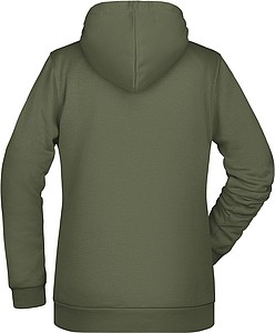 Womens sweatshirt with hoodie James Nicholson, dark khaki green, M