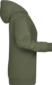 Womens sweatshirt with hoodie James Nicholson, dark khaki green, M