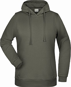 Womens sweatshirt with hoodie James Nicholson, grey, XL