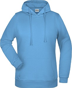 Womens sweatshirt with hoodie James Nicholson, light blue, M