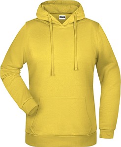 Womens sweatshirt with hoodie James Nicholson, light yellow, L
