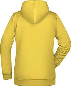 Womens sweatshirt with hoodie James Nicholson, light yellow, L