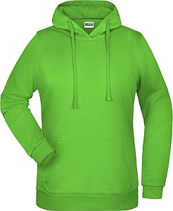 Womens sweatshirt with hoodie James Nicholson, lime green, 3XL