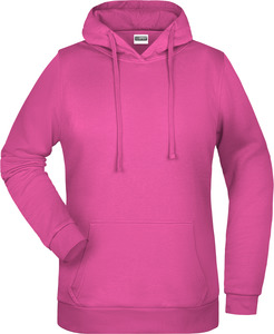 Womens sweatshirt with hoodie James Nicholson, pink, L