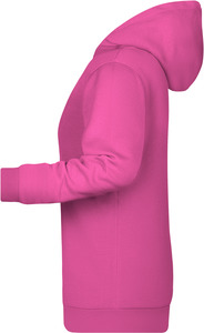 Womens sweatshirt with hoodie James Nicholson, pink, L