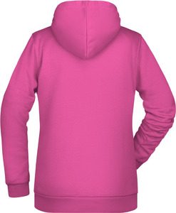 Womens sweatshirt with hoodie James Nicholson, pink, L