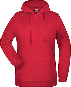 Womens sweatshirt with hoodie James Nicholson, red, L