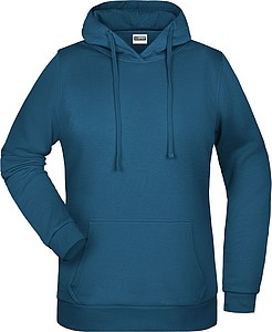 Womens sweatshirt with hoodie James Nicholson, teal, XXL