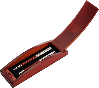 Wooden ballpen and rollerball Brown