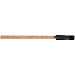 Wooden ballpen with black plastic cap