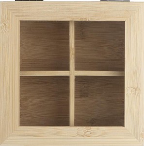 wooden tea box with glass lid
