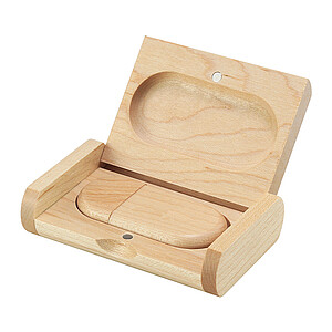 Wooden USB in a wooden box